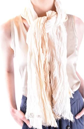 Blumarine Elegant Silk Cotton Scarf - Dames - Sjaals - Beige - ONE Size - Katoen - Accessoires