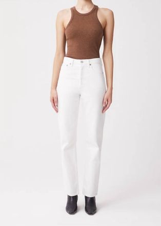 A Gold E 90s Pinch Waist High Rise Straight Jeans In Drum
