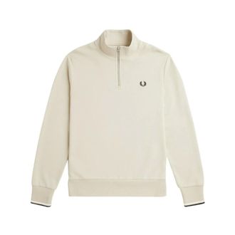 Fred Perry Turtlenecks, male, Beige, Size: XL Basic Turtleneck Sweatshirt