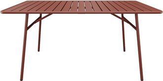 VENTE-UNIQUE.COM Mesa jard&iacute;n acero terracota