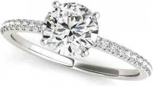 Allurez Diamond Accented Engagement Ring Setting 18k White Gold (0.62ct)
