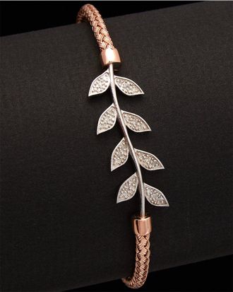 Meshmerise 18K Over Silver 0.12 Ct. Tw. Diamond Bangle Bracelet