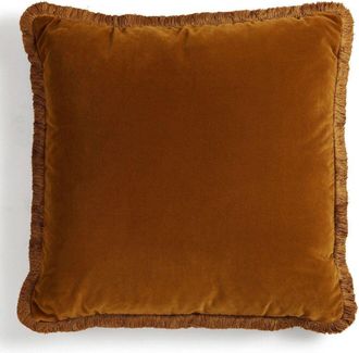 Soho Home Yellow Margeaux Velvet Cushion - Unisex - Cotton/Polyester