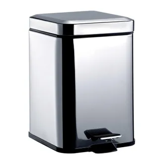 Emco Emco - Papelera System2, Tapa Y Pedal, Angular, 5 Litros, Acero