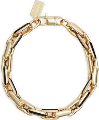 Lauren Rubinski Bracelet Small &Eacute;mail Noir Or Jaune
