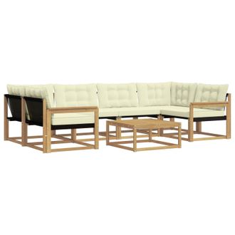vidaXL Conjunto De Sof&aacute;s De Exterior 7 Pcs Blanco Y Crema Vidaxl