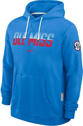 Nike University Of Mississippi Sideline Nike Mens Dri-FIT Pullover Hoodie in Blue | IV9895-481