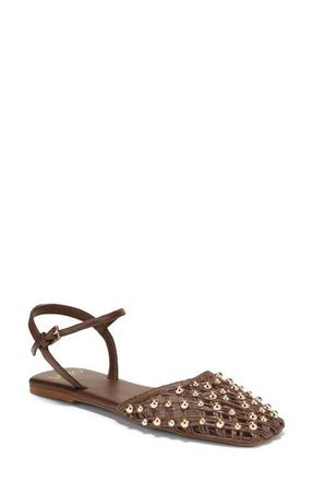 Franco Sarto Inali Ankle Strap Flat in Coffee Bean at Nordstrom, Size 5.5
