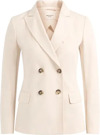 Max Mara Jassen, Dames, Beige, M, Katoen, Wkdcolibri Blazer