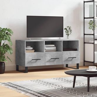Berkfield Home TV Cabinet Concrete Grey 102x36x50 cm Engineered Wood | Size: 102 x 36 x 50 cm