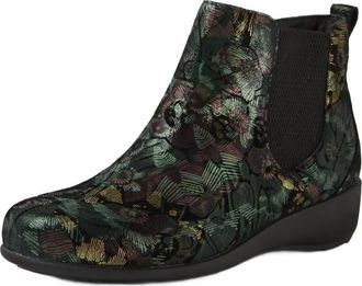 Ziera Womens Shanghai Xf Leather Chelsea Boots In Black & Forest Flower