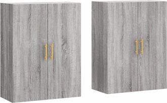vidaXL Wall Mounted Cabinets 2 pcs Grey Sonoma 69.5x34x90 cm Vidaxl