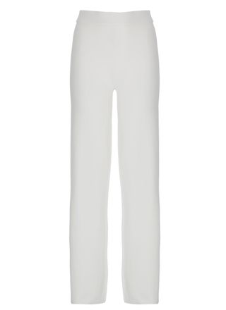 KANGRA White Viscose Straight-Leg Pants