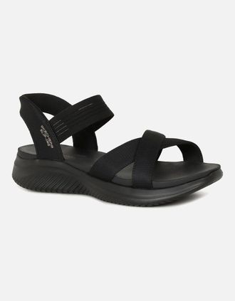 Skechers Womens Slip In Ultra Flex Womens Sandals - Black - Size: 5