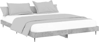 vidaXL Bed Frame without Mattress Concrete Grey 200x200 cm Vidaxl