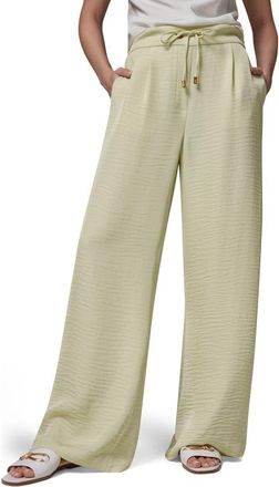 DKNY Crinkle Tie Waist Wide Leg Pants in Citrus at Nordstrom, Size X-Small