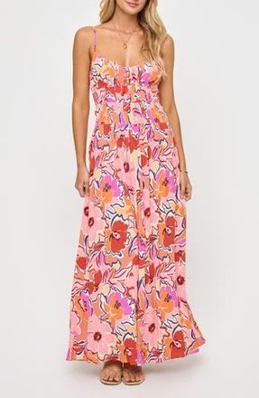 L*Space Tala Shirred Waist Cover-Up Maxi Sundress in Lost In The Blooms at Nordstrom Rack, Size X-Large