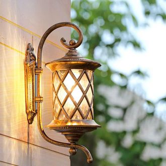 OEM Aplique De Pared Para Exterior, Farola Cl&aacute;sica De Aluminio Y Cristal, Para 1 Bombilla E27 M&aacute;x. 60 Watt, L&aacute;mpara Retro Vintage Ideal Para Entrada O Ter