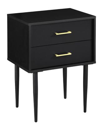 Hewson 20in Mid-Century Modern Two-Drawer Side End Table