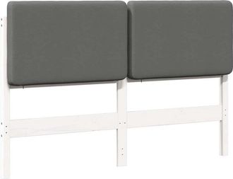 vidaXL Cabecero Tapizado Y Gris Claro 140 Cm Madera De Pino Macizo Vidaxl