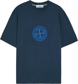 Stone Island Logo-print Cotton T-shirt - Navy - XL