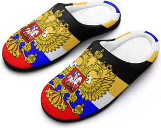Generic Russia Flag Funny Mens Cotton Slippers Soft Non-Slip Rubber Sole House Slipper Indoor Outdoor