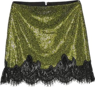 Self Portrait Lace-trim Sequin-embellished Mini Skirt
