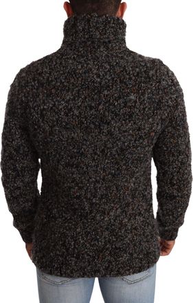Dolce & Gabbana Mens Wool-Blend Turtleneck Gray Virgin Cashmere
