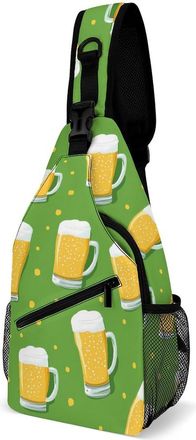 Generic Beer Mugs Funny Unisex Shoulder Bags Casual Crossbody Chest Bag Sling Backpack for Hiking Cycling Travel