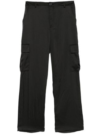 DKNY high-rise satin trousers - women - Polyester/Spandex/Elastane - 0 - Black