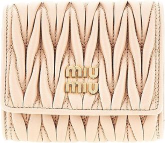 Miu Miu Matelass&eacute; nappa leather twi-fold wallet Woman One Size