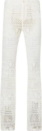 Liu Jo Flare Katoen Kant Broek - Dames - Slim Fit Broeken - Wit - XL - Katoen - Broeken