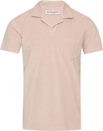 Orlebar Brown Polo in cotone con ricamo logo - Rosa