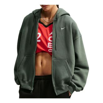Nike (WMNS) Nike Studio Fleece Medium Weight Oversized Full-Zip Hoodie Camo Green Sail IM8084-303