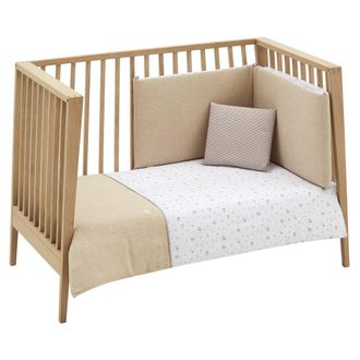Cambrass Juego n&oacute;rdico y protector de cuna beb&eacute; Beige 110x170x3 cm