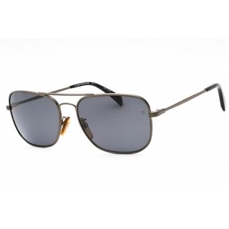 David Beckham Mens Silver Tone Rectangular Sunglasses DB1093S