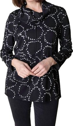 Habitat Circle Knit Tie Neck Tunic In Black