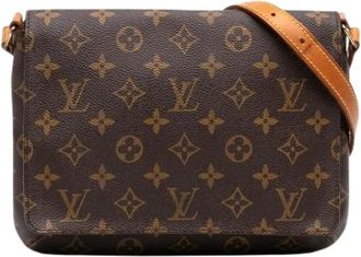 Louis Vuitton Pre-owned Musette Tango - Dames - Vintage Schoudertas - Bruin - ONE Size - Leer - Vintage