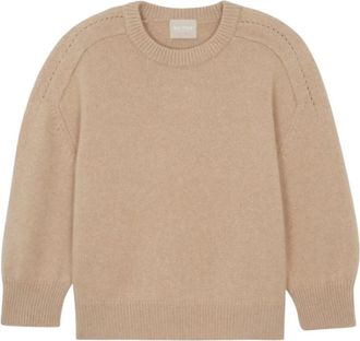 Kujten Rondgebreide trui - Dames - Ronde hals truien - Beige - S - Truien & Vesten