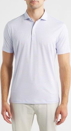 Johnnie-O Rex Stripe Performance Jersey Polo in Kona at Nordstrom, Size Xx-Large