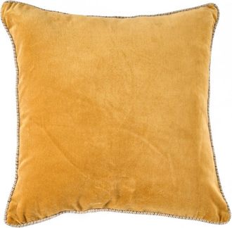 Bazar Bizar Funda de coj&iacute;n de terciopelo mostaza 50x50 cm