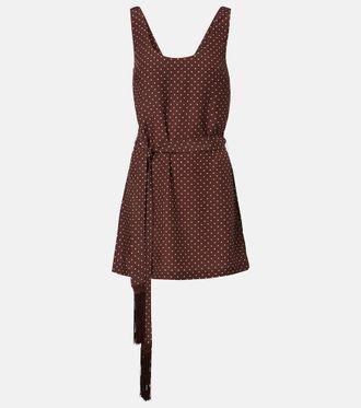 Poss&eacute; Evie belted polka-dot minidress