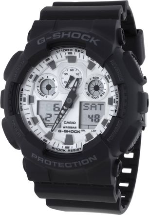 Casio G-Shock Alarm World Time Quartz Analog-Digital White Dial Watch GA-100WD-1A