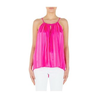 Silvian Heach Viscose Top met Touwbandjes - Dames - Tops zonder mouwen - Roze - M - Tops