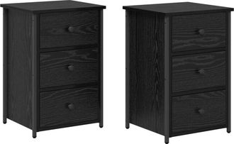 vidaXL Bedside Cabinet with Drawer Black oak 40 x 36 x 60 cm Vidaxl