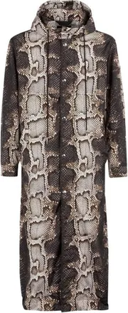Roberto Cavalli Phyton Print Hooded Coat, Brand Size 46 ( US Size 36 )