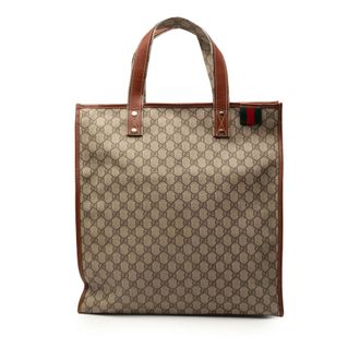 Gucci Pre-owned Womens Gg Supreme Web Tote - Tan Textile - One Size