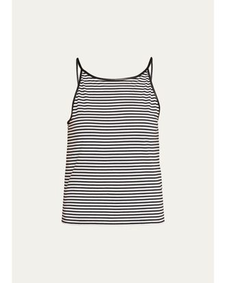 Frame Denim The Leather-Trim Tank Top