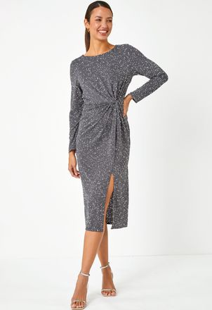 Roman Glitter Twist Detail Stretch Dress