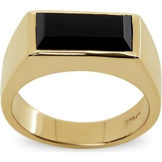 Argento Vivo Black Onyx Square Ring in Gold at Nordstrom, Size 7